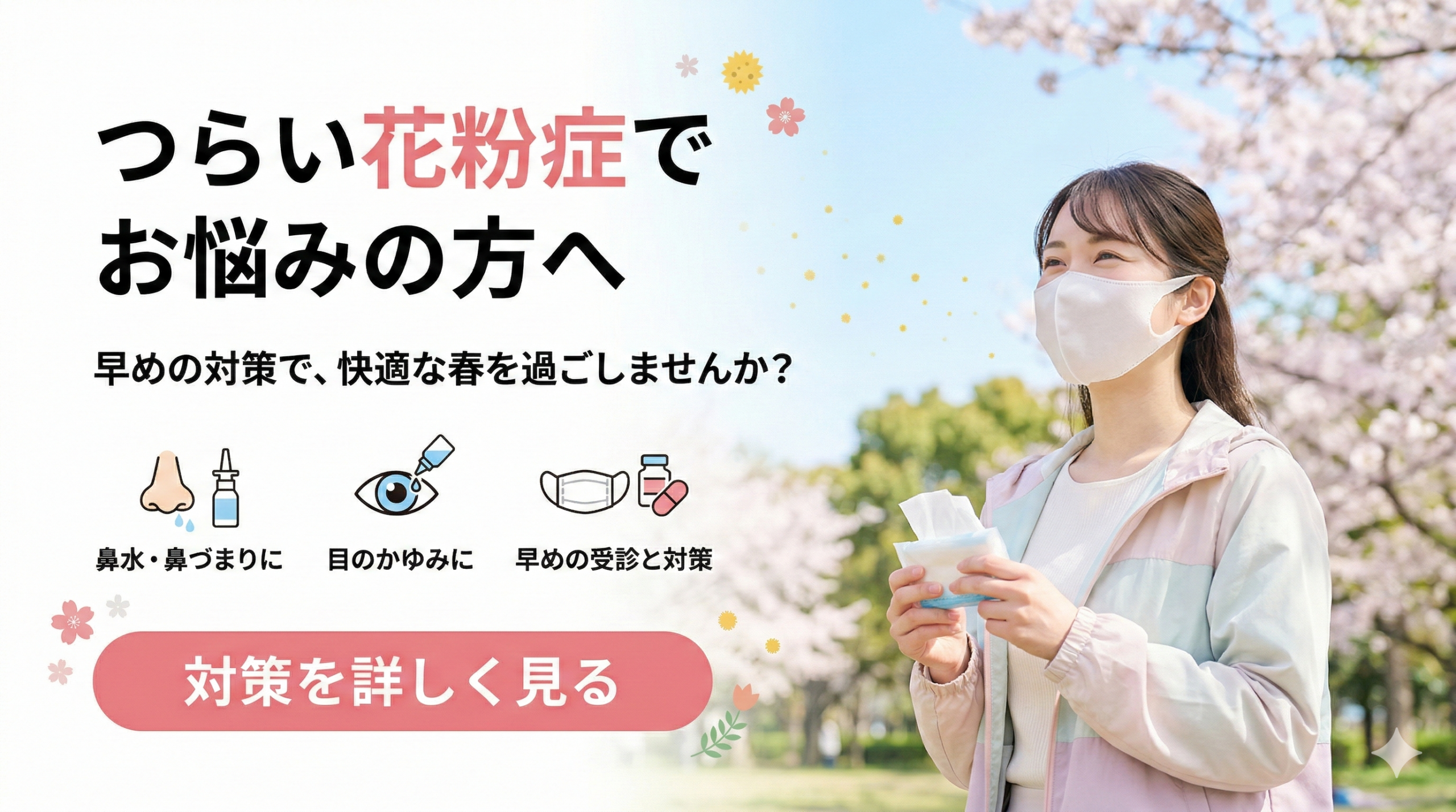 つらい花粉症でお悩みの方へ